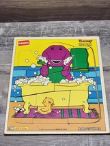 Vintage 1993 Playskool Bathtime Barney 328-06 Wooden Puzzle 8 Pieces Ages 2-5 - £10.89 GBP