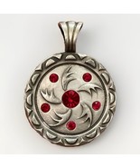 BICO Australia Red Swarovski Crystal Silver Plated Pewter Medallion Pendant - $25.00