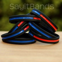 Set of CHILD Size Thin COMBINED Thin Red and Blue Line Police Fire Wrist... - £4.65 GBP+