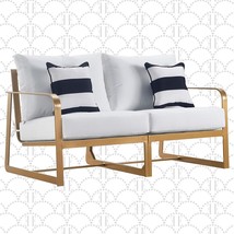 White Or Gold Frame Sofa From The Elle Decor Mirabelle Modern Outdoor Patio - £426.26 GBP