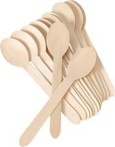 Disposable Wooden Spoons 100Pcs, 6.5&quot; Length Compostable Wood Cutlery Sharp Knif - £10.81 GBP