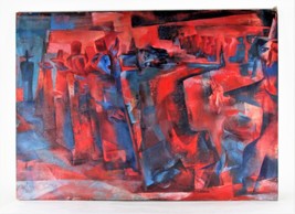 Joseph Wolins: &quot;Dance of the Hassidim&quot; - Oil Painting on Canvas Signed 1962 - £1,135.27 GBP