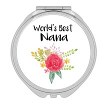 Worlds Best NANA : Gift Compact Mirror Love Family Flower Christmas Grandma Boho - £10.38 GBP