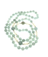 14K Burma Jadeite Fresh Water Pearls Gold Bead Necklace Strand 15&quot; - $482.79