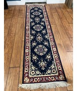 Arak Runner Rug 8&#39;3&quot; x 24&quot; Navy 100% Olefin Jute/polyester Backing USA - $19.79