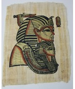 Pharaoh and Great Royal Wife Papyrus 1960s Hand Painted Color Profile Vi... - $28.45