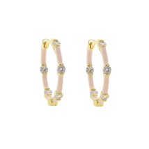 Colorful Huggie Hoop Earring For Wome5 Pastel Colors Sparking Clear Cz Paved Fas - £15.13 GBP