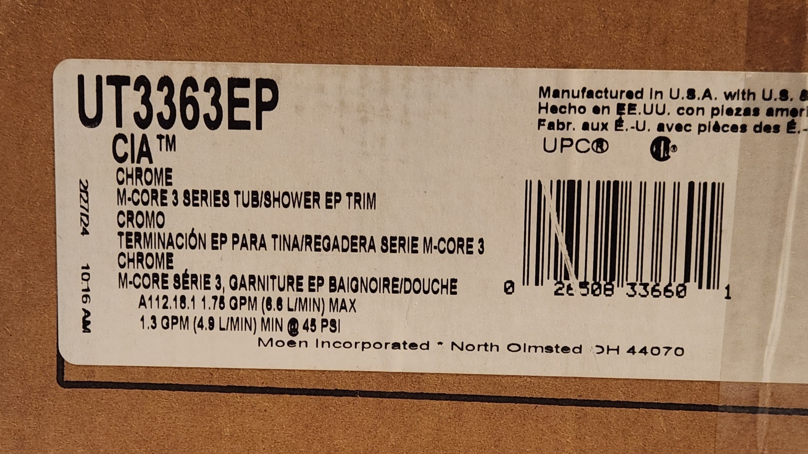 Moen UT3363EP Cia M-CORE 3-Series Tub and and 50 similar items