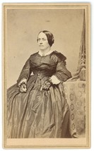 CIRCA 1870&#39;S CDV Beautiful Woman Wearing Victorian Dress &amp; Gloves Jordan &amp; Co NY - £8.87 GBP