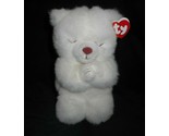 VINTAGE 1995 TY FAITH THE PRAYING WHITE TEDDY BEAR STUFFED ANIMAL PLUSH ... - $28.50