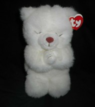 Vintage 1995 Ty Faith The Praying White Teddy Bear Stuffed Animal Plush Toy Tag - $28.50