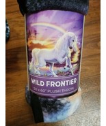 NEW Wild Frontier Unicorn Rainbow Lake 50&quot;×60&quot; Plush Throw Blanket Soft ... - $14.84