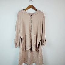 Willow Drive Womens M French Beige Button Front Asymmetrical Hem Top NWT... - £17.96 GBP