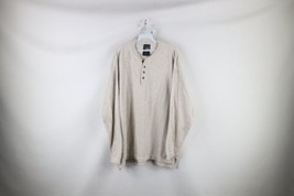 Vtg 90s Streetwear Men XL Blank Heavyweight Baggy Fit Long Sleeve Henley T-Shirt - £37.77 GBP