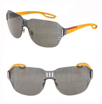 Prada 05S Linea Rossa Lj Silver Matte Rubber Yellow Grey Sunglasses PS05SS - £200.21 GBP