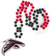 ATLANTA FALCONS NFL MARDI GRAS SPORT BEADS NECKLACE WITH MEDALLION - $13.99