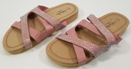 I) Ashley Blue Comfort Womens Pink Rhinestone Sandals Size 7 - $12.86