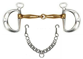 English Saddle Horse Kimberwick Bit with 5&quot; Copper Snaffle Mouth + Curb ... - $28.80
