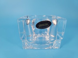 Vintage Votive Candle Holder 24% Crystal Square Made in USA 3&quot;x3&quot;x2 1/2&quot; Clear - £10.45 GBP