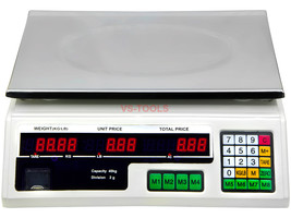 Digital Commercial Grocery Store Price Scale 88lbs 40Kg Dual Display - $63.85
