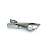 Mikimoto Estate Akoya Pearl Mens Tie Clip 7 mm Sterling Silver M316 - $3,680.53 MXN