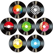 35 Pieces 7 Inch 1950&#39;S Rock And Roll Music Party Decorations Paper Records Colo - £15.74 GBP