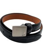 Nike Golf Belt Sz S Black Croc Real Leather Brushed Nickel Rhinestone 31... - $29.58