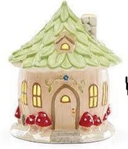 Lenox Lighted Lucky Garden Gnome House Figurine Cottage Mushrooms LED 7.25" NEW - £45.39 GBP