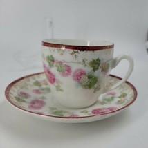C.T. Altwasser Tea Cup &amp; Saucer Demitasse Floral Germany Vintage  - $13.25
