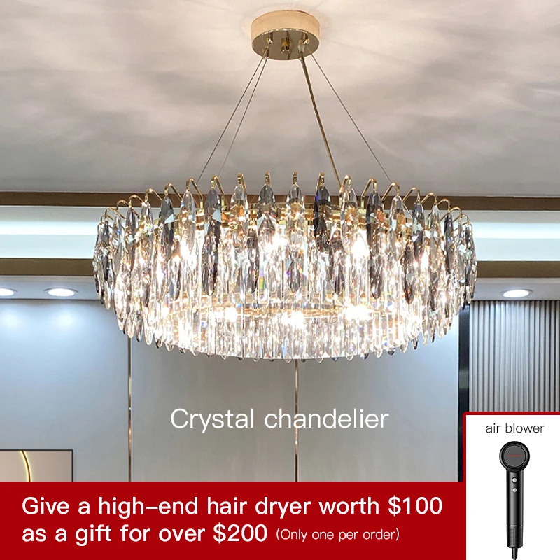  luxury crystal chandelier lighting led lamp hotel lobby decoration living room bedroom thumb200