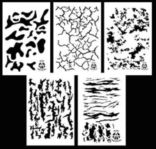 AcidTactical 5 Pack - 14&quot; Camouflage Airbrush Spray Paint Stencils - Dur... - $18.61