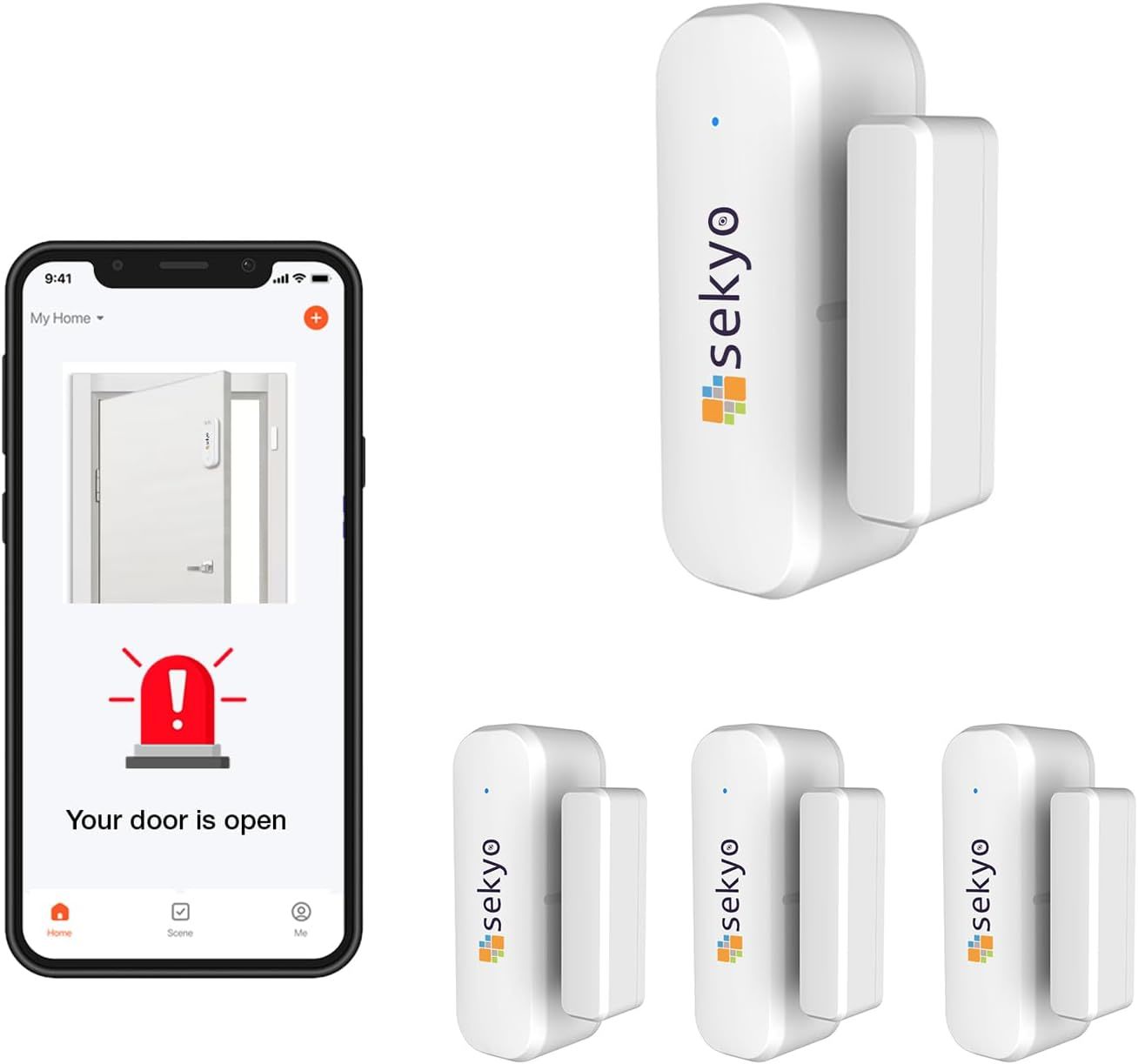 (2 Qty) Smart Wifi Door &amp; Window Sensor For, No Siren But Phone Notifica... - $35.96