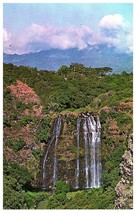 Oopaika Falls Water Fall Kauai Hawaii Postcard - £4.70 GBP