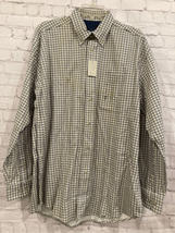 Ivy Crew Classics Mens Large Button Down Shirt Yellow Blue Plaid Long Sl... - £9.85 GBP