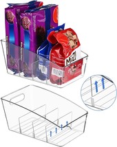 2Pack Clear Pantry Organizer Storage Bins Removable Snack Organizer Plastic - $33.94