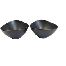 Libbey World Tableware Driftstone Black Satin Porcelain Oval Bowl Dri60 ... - £34.74 GBP
