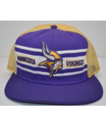 VINTAGE MINNESOTA VIKINGS 1/2 MESH SNAPBACK AJD TRUCKER HAT  Double Knit... - $59.39