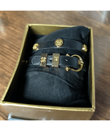 New Rustic Cuff Macy Leather Double Wrap Bracelet - Black - £21.57 GBP
