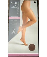 Silk Impressions ~ 2 Pair Women&#39;s Pantyhose Cocoa 40 Denier Sheer ~ M - $14.88 CAD