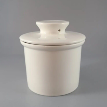 Sweese Porcelain French Butter Crock w/Lid Plain White For Spreadable Butter - $14.73