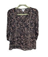 J. Jill Women&#39;s Floral Peasant Blouse Top V-Neck 3/4-Sleeve Size S - €24,50 EUR