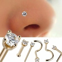 Piercing de acero quirúrgico de 6 piezas para nariz, GEMA de circonita pendiente - £14.88 GBP