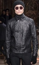 JOHN VARVATOS Black Crinkled Leather Jacket. Size EU 48 USA 38. $2198 - £834.12 GBP