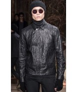 JOHN VARVATOS Black Crinkled Leather Jacket. Size EU 48 USA 38. $2198 - £835.22 GBP