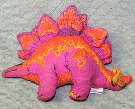 Vintage Gaf Dinosaur Plush Stegosaurus Purple Orange 1991 Great American Fun Toy - £7.61 GBP