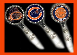 Chicago Bears lot of 3 work Retractable badge Reel ID Holder Nurse Dr Rt... - $14.60