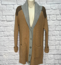 Pendleton Womens V-Neck Oversized Cardigan Sweater Colorblock Cowlneck S Wool - £116.73 GBP