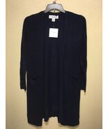 Sag Harbor Woman Open Sweater Cardigan navy sz L NEW - $1,250.80 MXN