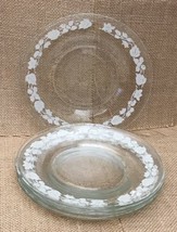 Clear Glass Leaf Floral Trim Bread Plate Set Of Four - £7.79 GBP