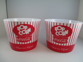 Coca-Cola Set of 2 Retro Red and White Popcorn Snack Bowls Movie Night - £8.93 GBP